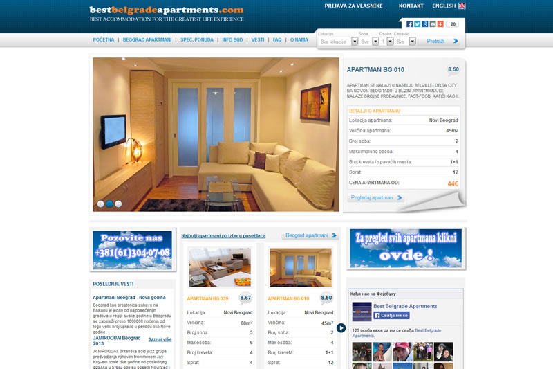 Custom website development - Websites for apartments for rent