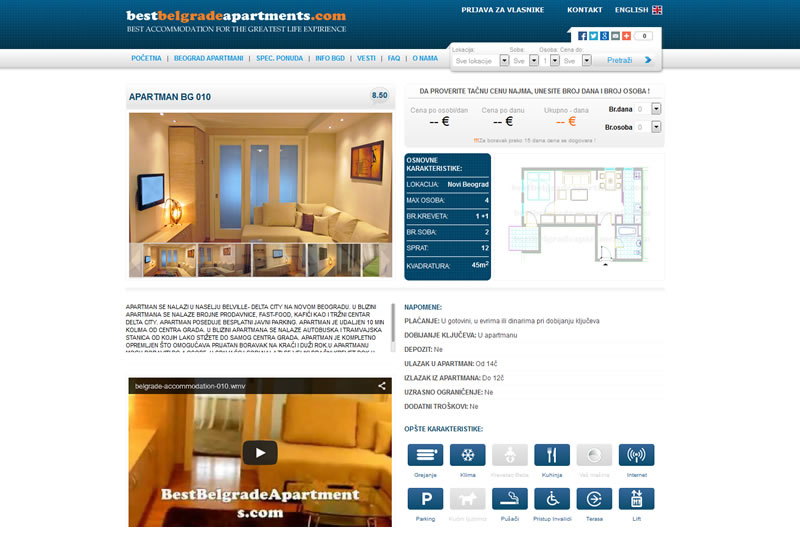 Custom website development - Apartments for rent 