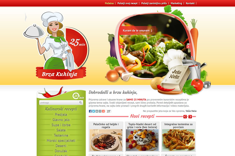 Brza Kuhinja - Custom Website Portal - Food Recepies