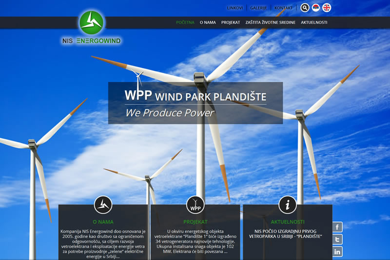 NIS ENERGOWIND - Oil Industry of Serbia - Website Design and Development